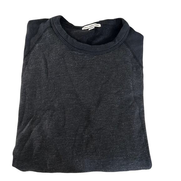 James Perse Standard Shirt Mens 3 Black Heather Raglan LS Supima Cotton - Picture 4 of 10